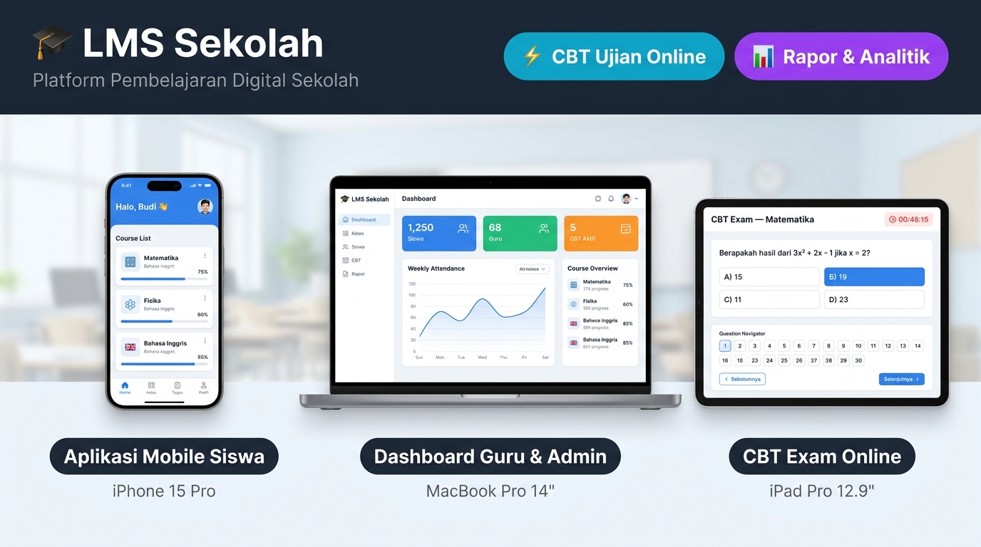 LMS Sekolah — Platform Tata Kelola Sekolah Terpadu & CBT Online